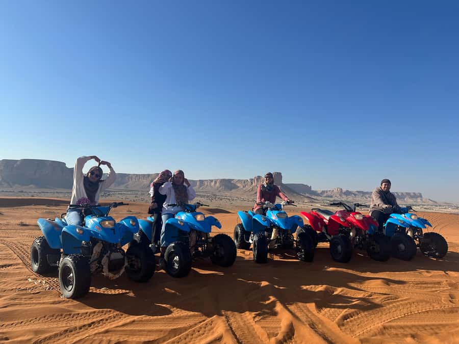 Red Sand: Dunes ATV, + Camel Ride + sandboarding - Reaching the Red Sand Dunes from Riyadh